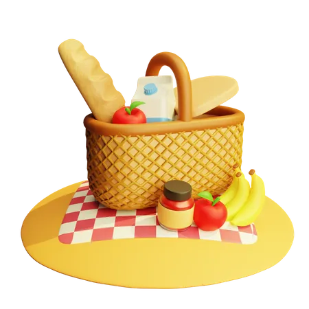 Cesta de picnic  3D Icon