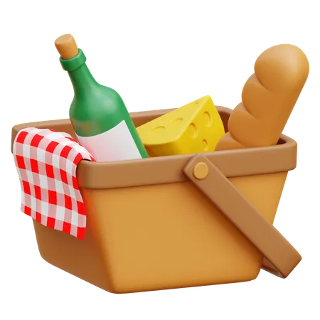 Cesta de picnic  3D Icon