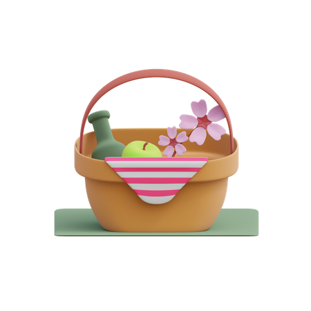 Cesta de piquenique  3D Icon