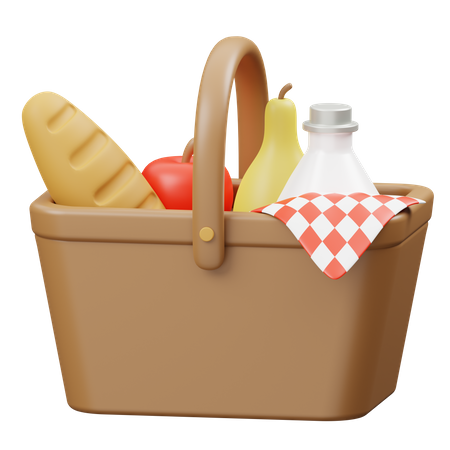 Cesta de piquenique  3D Icon