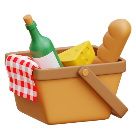 Cesta de piquenique  3D Icon