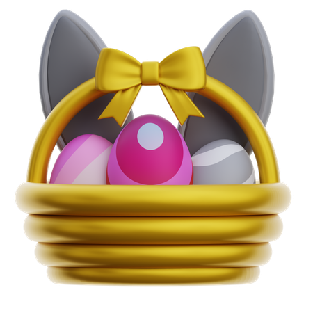Cesta de presente de ovo de páscoa  3D Icon
