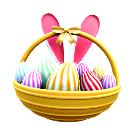 Cesta de regalo de huevos de pascua  3D Icon