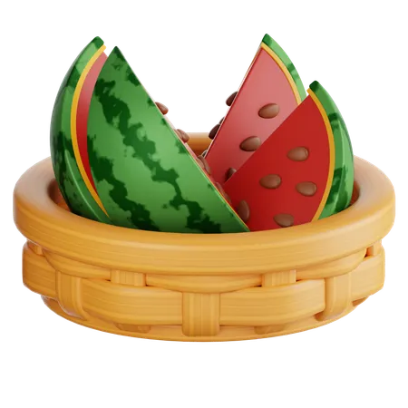 Cesta de sandia  3D Icon