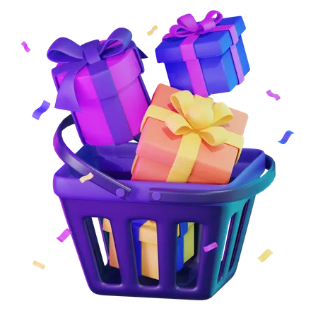 Cesta de regalo  3D Icon