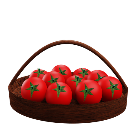Cesta de tomate  3D Icon