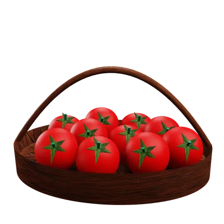 Cesta de tomate  3D Icon