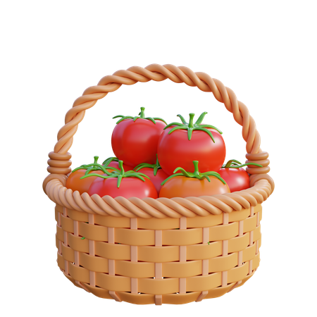 Cesta de tomate  3D Icon