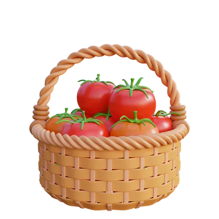 Cesta de tomate  3D Icon