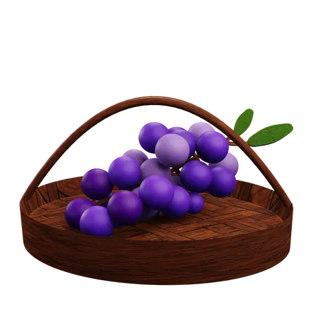 Cesta de uvas  3D Icon