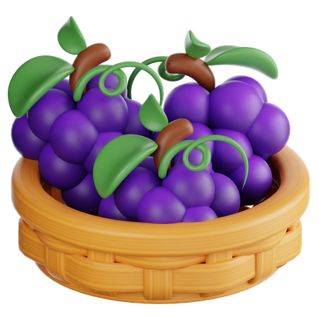 Cesta de uvas  3D Icon