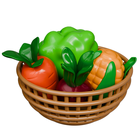 Cesta de legumes  3D Icon