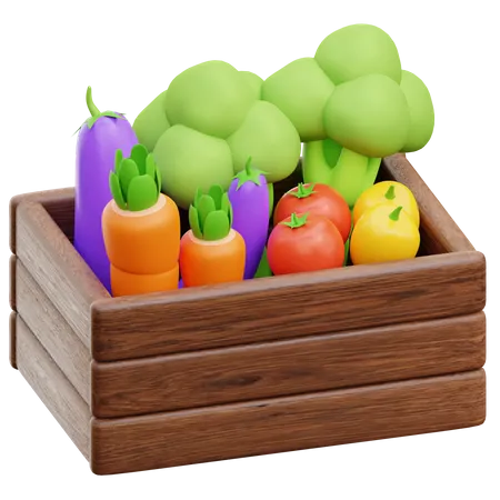 Cesta de legumes  3D Icon
