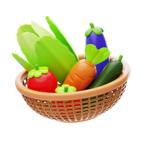 Cesta de verduras  3D Icon