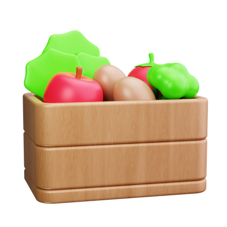 Cesta de verduras  3D Icon