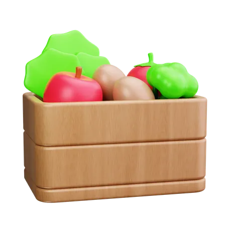 Cesta de verduras  3D Icon