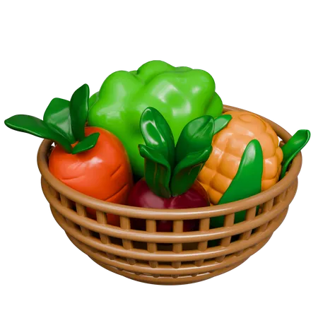 Cesta de verduras  3D Icon