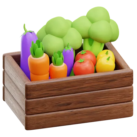 Cesta de verduras  3D Icon