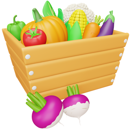 Cesta de verduras  3D Icon