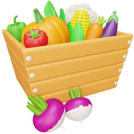 Cesta de verduras  3D Icon