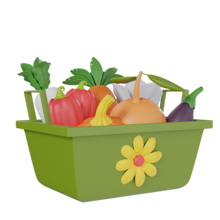 Cesta de verduras  3D Icon