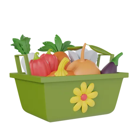 Cesta de verduras  3D Icon