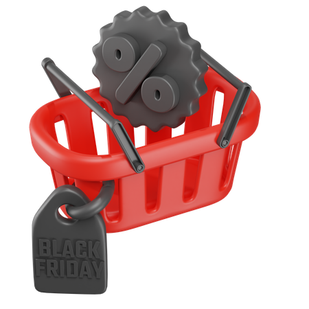 Cesta de viernes negro  3D Icon