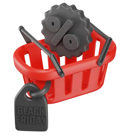 Cesta de viernes negro  3D Icon