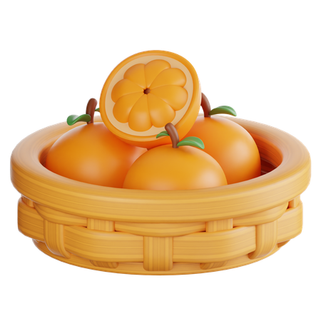 Cesta naranja  3D Icon