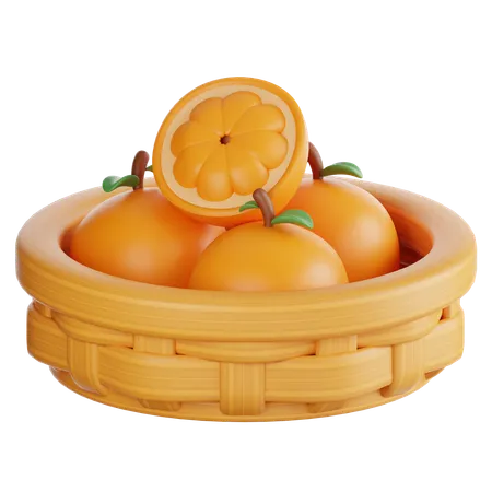 Cesta naranja  3D Icon