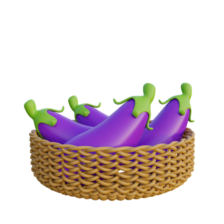 Cesta tejida de berenjena  3D Icon