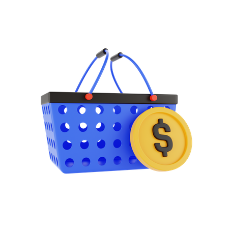 Cesta de compras  3D Illustration