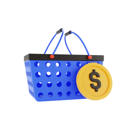 Cesta de compras  3D Illustration