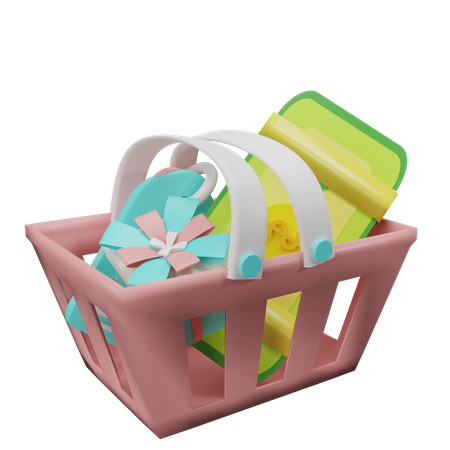 Cesta de compras  3D Illustration