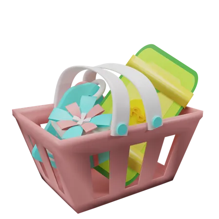 Cesta de compras  3D Illustration