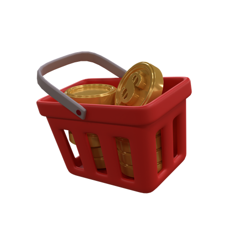 Cesta de moedas  3D Icon