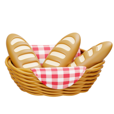 Cesta de pão  3D Icon