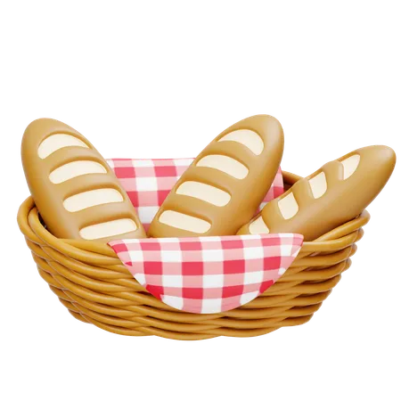 Cesta de pão  3D Icon