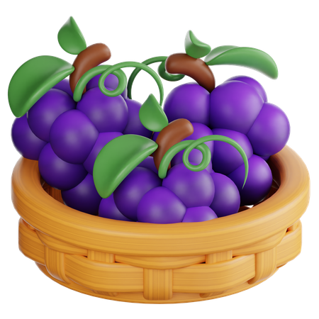 Cesta de uvas  3D Icon