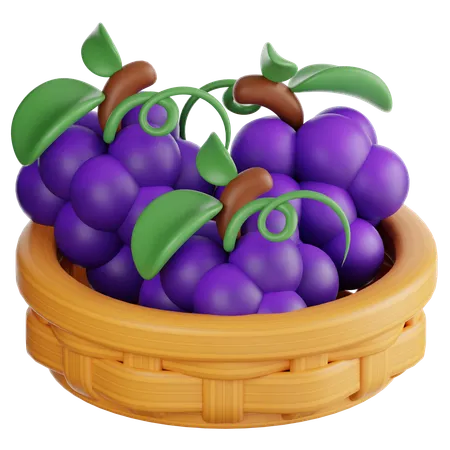 Cesta de uvas  3D Icon