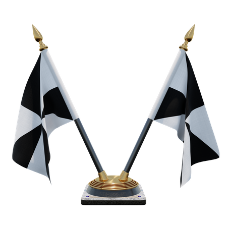 Soporte para bandera de escritorio Ceuta doble (V)  3D Icon