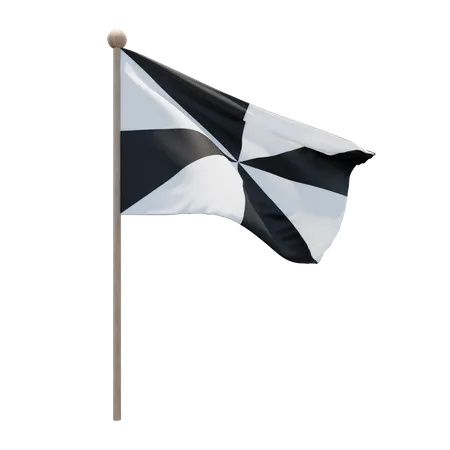 Ceuta Flagpole  3D Flag