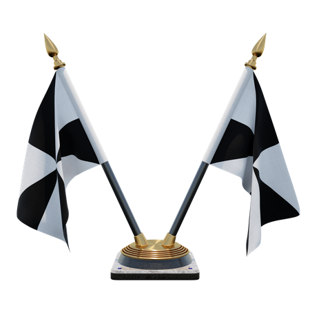 Suporte de bandeira de mesa dupla de Ceuta  3D Flag