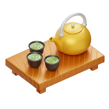 Chá japonês  3D Illustration
