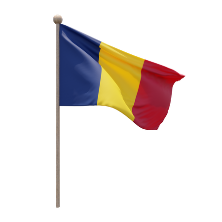 Chad Flagpole  3D Flag