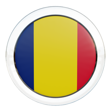 Chad Round Flag  3D Icon