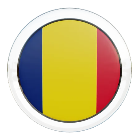 Chad Round Flag  3D Icon