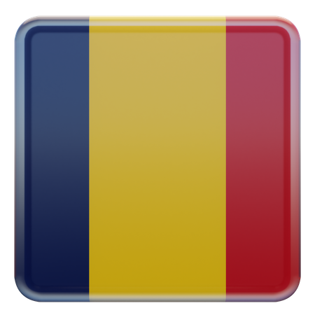 Chad Square Flag  3D Icon