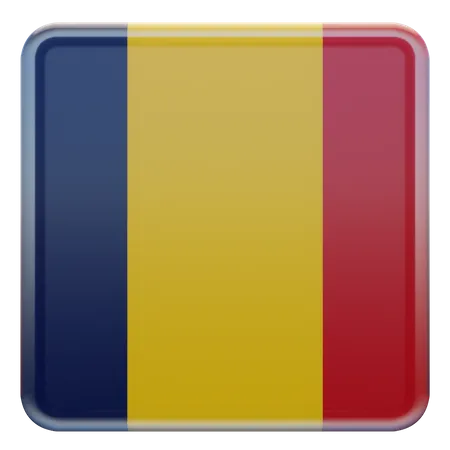 Chad Square Flag  3D Icon