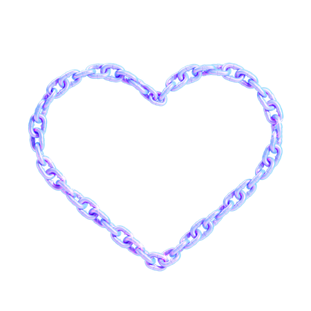 Chain Heart Holographic  3D Icon